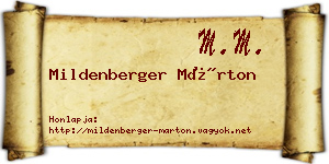 Mildenberger Márton névjegykártya