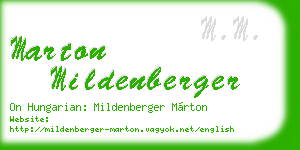 marton mildenberger business card